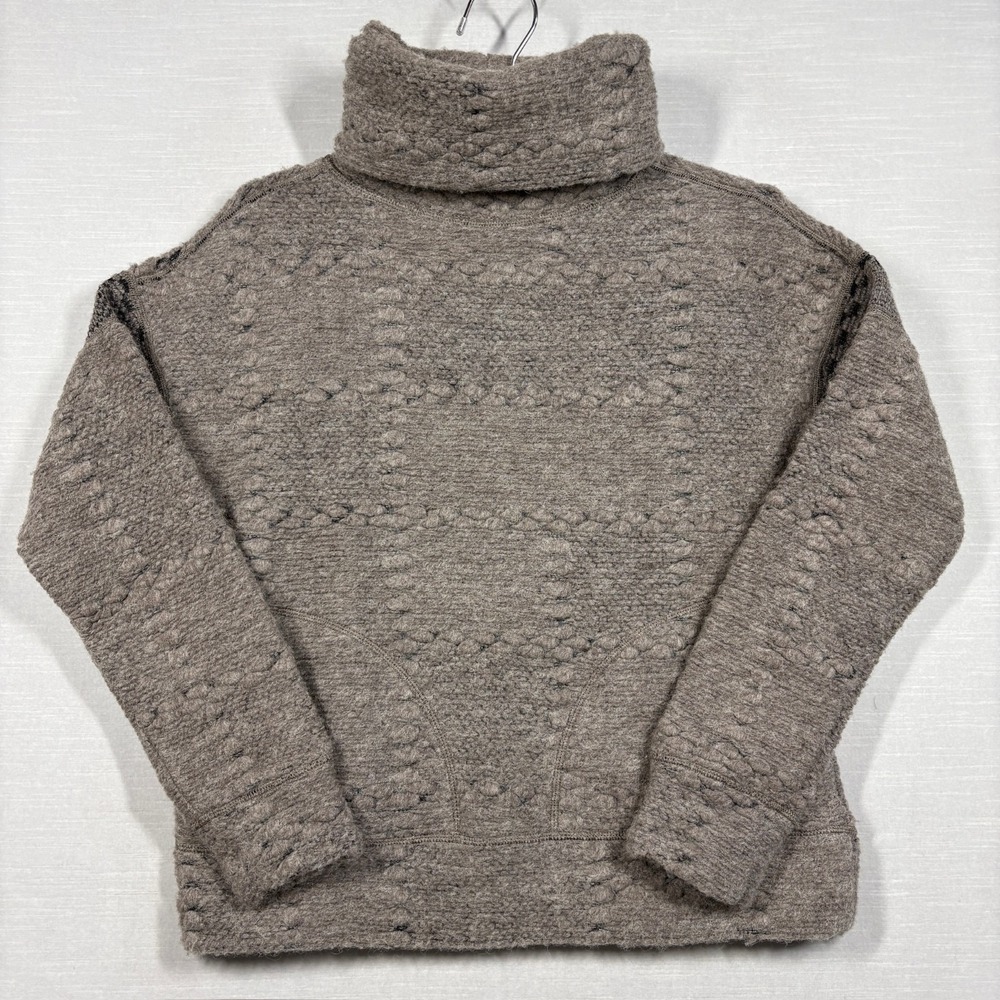 Prana Crestland Pullover Sweater Women XS Mudheather Tan Brown Earth Tone Pocket